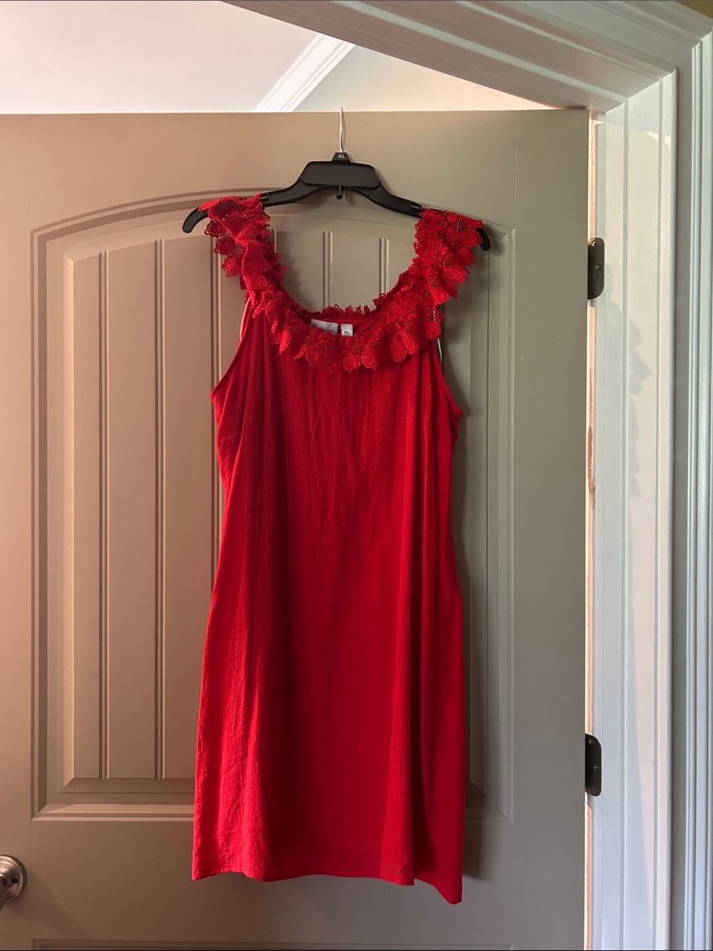 Kim Rogers Red Lace-Trim Dress